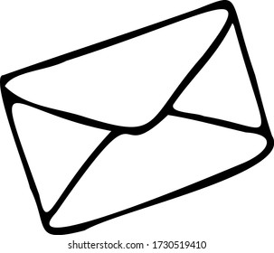 Handgezeichneter Umschlag. Vector-Abbildung. Doodle Art.