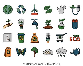 Conjunto de colores ambientales dibujado a mano