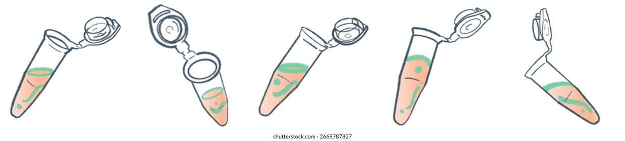 Tubo de Eppendorf dibujado a mano con solución de color PNG para Ciencia y diseño de investigación