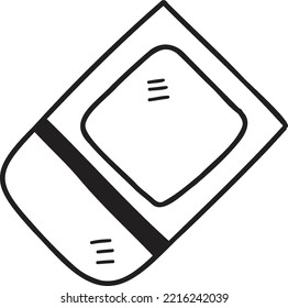 Hand Drawn eraser illustration isolated on background