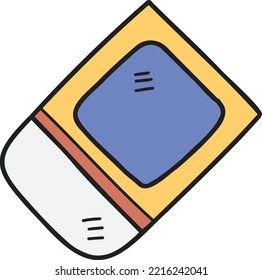 Hand Drawn eraser illustration isolated on background