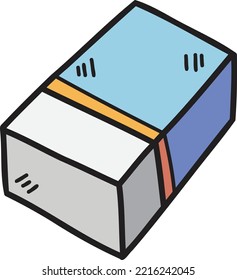 Hand Drawn eraser illustration isolated on background