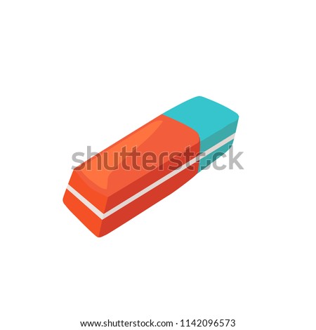 Hand drawn eraser isolated on white background. Vector illustration.