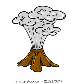 Hand drawn eruption. Vector illustration