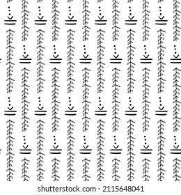 Hand Drawn ethnic abstract seamless pattern, bohemian vector background for for wrapping paper, web, cover, fabric, textile, curtains