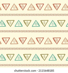 Hand Drawn ethnic abstract seamless pattern, bohemian vector background for for wrapping paper, web, cover, fabric, textile, curtains