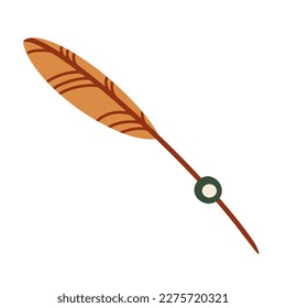 Hand drawn ethnic boho feather