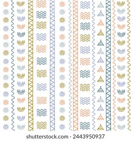 Dibujado a mano étnico boho estilo patrón de Vector