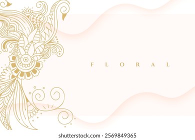 hand drawn ethnic floral premium background for islamic decor vector