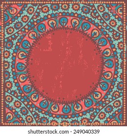 Hand drawn ethnic frame. All objects are conveniently grouped  and are easily editable.