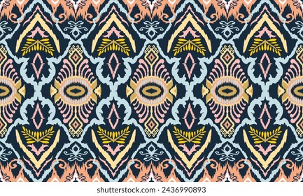 Hand drawn ethnic ikat seamless pattern, African style, Abstract vector, Chevron embroidery, Paisley embroidery, Navajo aboriginal patterngreat for textiles, banners, wallpapers, wrapping.