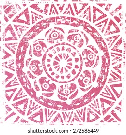 Hand drawn  ethnic lace background. All objects are conveniently grouped  and are easily editable.