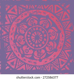 Hand drawn  ethnic mandala backdrop. All objects are conveniently grouped  and are easily editable.