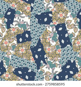 Hand drawn ethnic patchwork