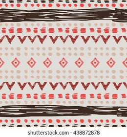 Hand drawn  ethnic pattern. Hand drawing. Seamless for fabric design, gift wrapping paper and printing and web projects.