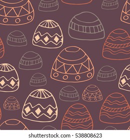 Hand drawn ethnic rocks and stones seamless vector pattern.