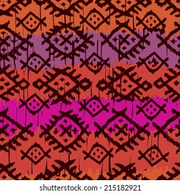 Hand drawn ethnic seamless pattern.  All objects are conveniently grouped  and are easily editable.