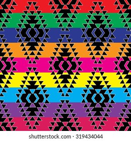 Hand drawn ethnic seamless pattern
