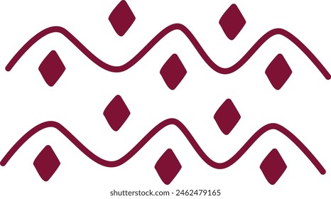 Hand Drawn Ethnic Style Border. Isolated on White Background. Vector Illustration.