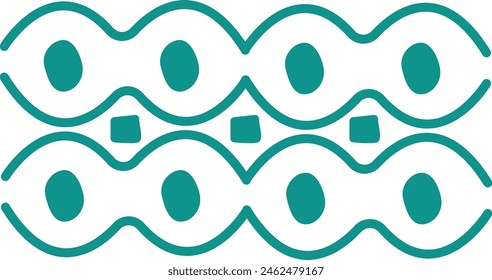 Hand Drawn Ethnic Style Border. Isolated on White Background. Vector Illustration.