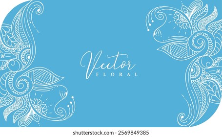 hand drawn ethnic swirls floral background design vector