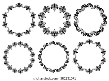 Hand drawn ethnics circles for mandala creations,quote box , frame, logo element and other design element