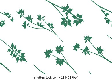 Hand Drawn Eucalyptus Seamless Pattern. Vintage Background with Beautiful Vector Eucalyptus Palm Fern, Green Leaves, Tropical Foliage. Eucalyptus Seamless Pattern for Wedding Design, Textile, Print.
