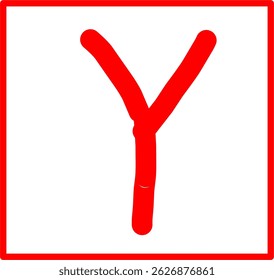símbolo constante de euler desenhado à mão, símbolo matemático vermelho no estilo doodle