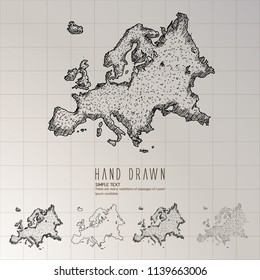 Hand drawn Europe map.