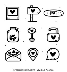 Hand drawn everything about love