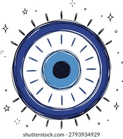 Hand Drawn Evil Eye Boho Spiritual Protection Design