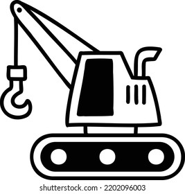 Hand Drawn Excavator illustration isolated on background