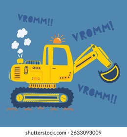 Hand Drawn Excavator Vector Illustration