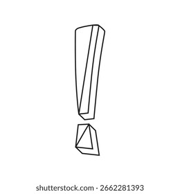 Elemento de diseño de signo de exclamación dibujado a mano