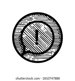 Hand Drawn exclamation mark icon