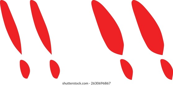 Icono de signo de exclamación dibujado a mano en rojo