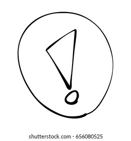 Hand drawn exclamation mark on White background