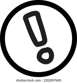 Hand Drawn Exclamation mark and speech box illustration isolated on background