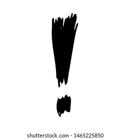Hand drawn exclamation mark symbol. Black sketch exclamation mark symbol on white background. Vector illustration