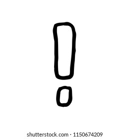 Hand Drawn exclamation point doodle. Sketch style icon. Decoration element. Isolated on white background. Flat design. Vector illustration.