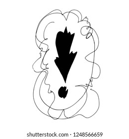 Hand Drawn exclamation point doodle. Sketch style icon. Decoration element. Isolated on white background. Flat design. Vector illustration.