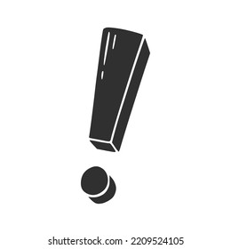 Hand Drawn Exclamation Point Element. Comic Doodle Sketch Style. Exclamation Point Icon. Isolated Vector Illustration.