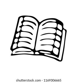 Hand drawn exercise book doodle. Sketch Back to school, icon. Decoration element. Isolated on white background. Vector illustration.