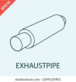 Hand drawn exhaust pipe design vector flat modern isolated illustration