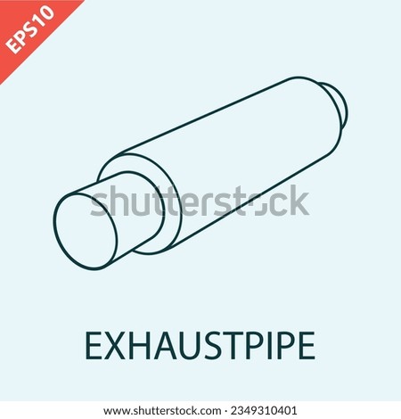 Hand drawn exhaust pipe design vector flat modern isolated illustration
