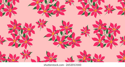 Mão desenhada exótica Bunch de flores abstrata sem emenda padrões. Floral botânico de verão tropical simples para têxteis, papel de parede, papel de embrulho, tecido, moda, design de fundo vetor ilustração