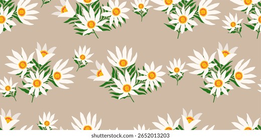 Mão desenhada exótica Bunch de flores abstrata sem emenda padrões. Floral botânico de verão tropical simples para têxteis, papel de parede, papel de embrulho, tecido, moda, design de fundo vetor ilustração