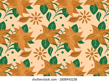 hand drawn exotic floral background.hand drawn pattern