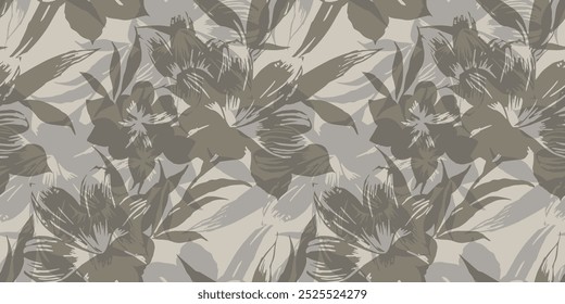 
Hand drawn exotic flowers, seamless patterns with flowers for fabric, textile, clothing, wrapping paper, cover, advertisement, home decoration, exclusive and unique 