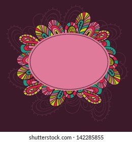 Hand drawn exotic frame in Indian style.